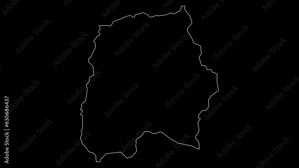 Le Kef governorate map of Tunisia outline animation Le Kef governorate map of Tunisia outline animation