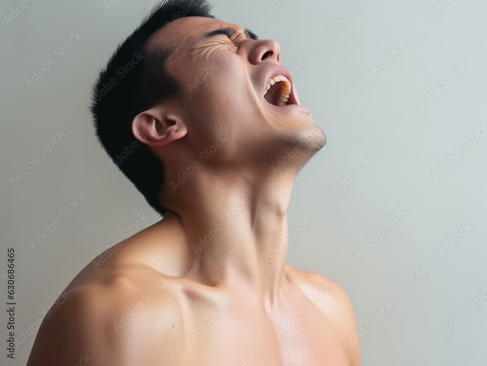 Studio shot of asian 30 years old man in emotional dynamic pose Studio shot of asian 30 years old man in emotional dynamic pose
