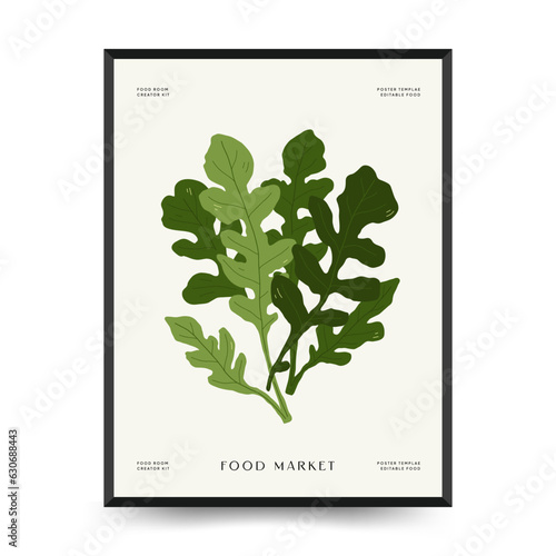 Abstract food posters template. Modern trendy Matisse minimal style. Kitchen and restaurant decor. Hand drawn design for wallpaper, wall decor, print, postcard, cover, template, banner.
