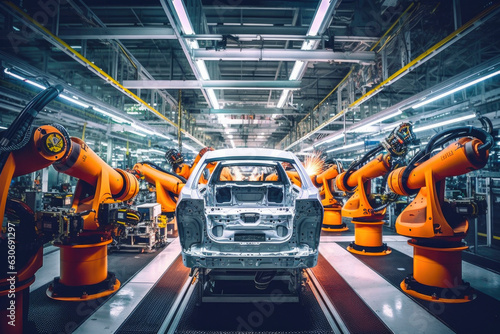 Artistry of Automation: Robot Arms on the Car Factory Floor