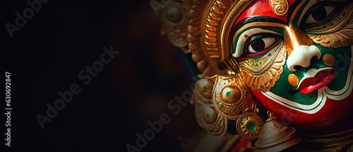 kathakali  dance face mask, Indian culture © logoinspires