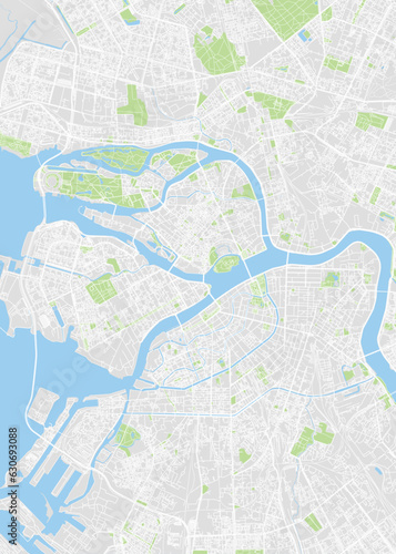 City map Saint Petersburg  color detailed plan  vector illustration