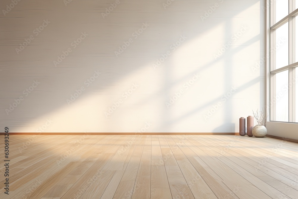 Sunlight falling into an empty room with a mock up wall. Sunlight falling into an empty room with a mock up wall.