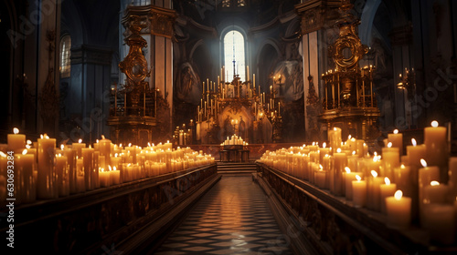 candles in the church ,Generative Ai