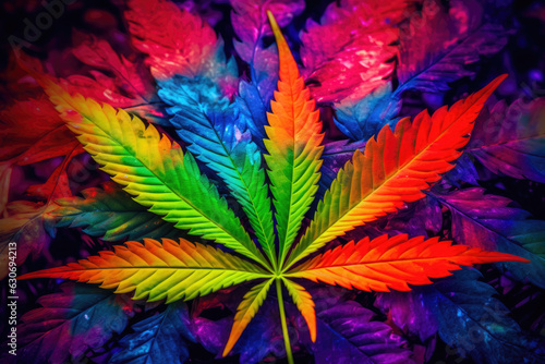 Vivid Marijuana Leaf Closeup © AIproduction