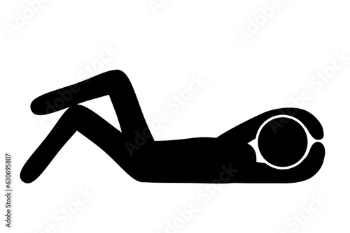 Icon of a person lying on the floor and lazing around.