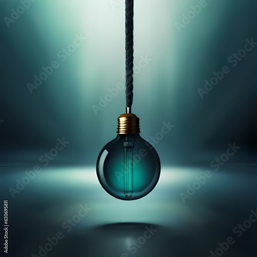 3d light bulb, deep idea, greart for your profile, green bulb photo