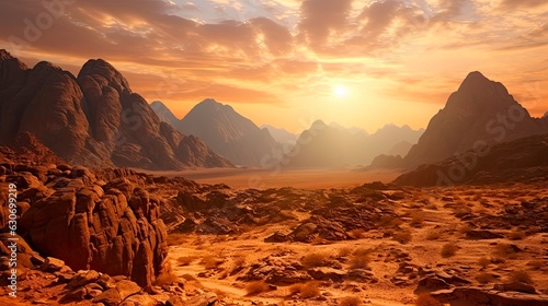 Mount Sinai: A Breathtaking African Landscape of Adventure and Desert Beauty: Generative AI photo