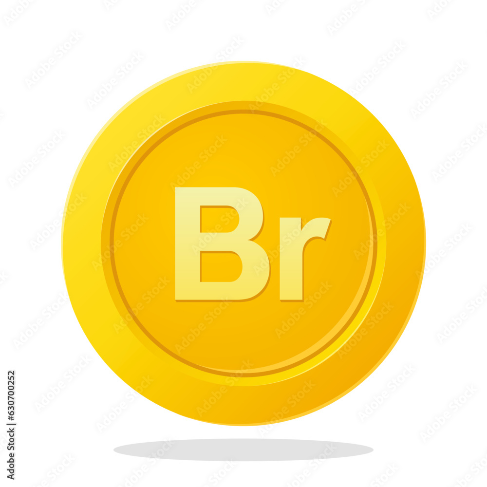 Gold coin with Belarusian ruble sign. Financial items. Currency element vector illustration. Gold coin with Belarusian ruble sign. Financial items. Currency element vector illustration.