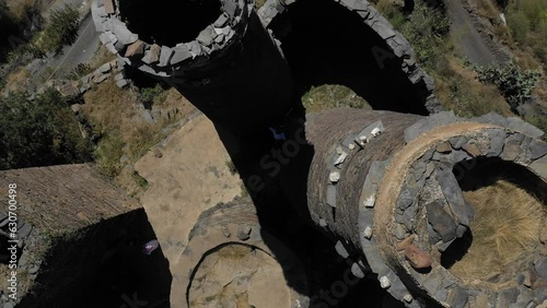 Aerial view of stone watchtowers  Addayer  Saudi Arabia photo