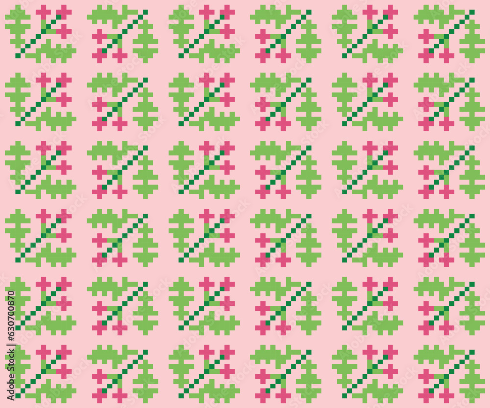 Pixel Art Pattern Seamless Vector