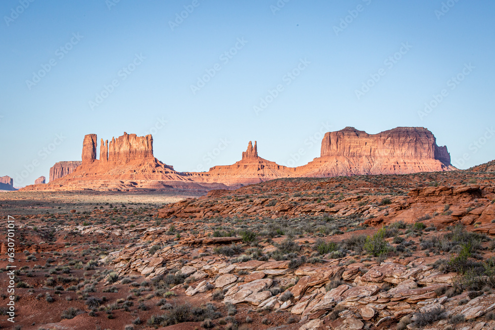 Monument Valley rock formations on the border between Arizona and Utah, USA