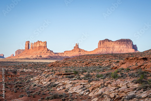 Monument Valley rock formations on the border between Arizona and Utah, USA