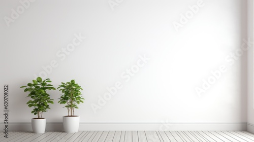 room with plant and wall