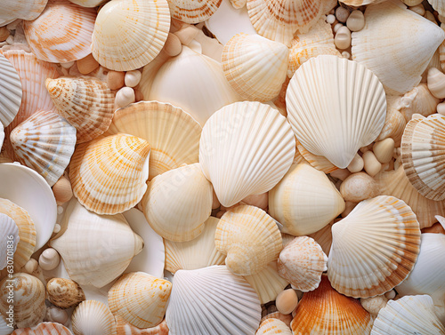seashells on the beach background