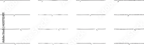 ベクターのかわいい手書きの下線ふきだしセット　黒　あしらい　シンプル　Black handwritten vector speech bubble set