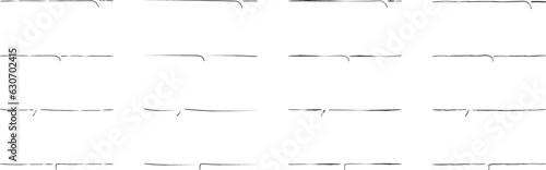 ベクターのかわいい手書きの下線ふきだしセット　黒　あしらい　シンプル　Black handwritten vector speech bubble set