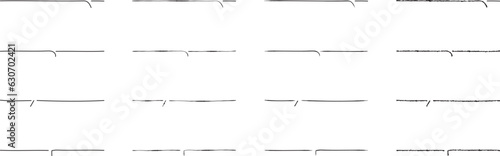 ベクターのかわいい手書きの下線ふきだしセット　黒　あしらい　シンプル　Black handwritten vector speech bubble set