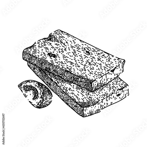 greek feta cheese hand drawn. appetizer food, cuisine fresh, meal salad greek feta cheese vector sketch. isolated black illustration