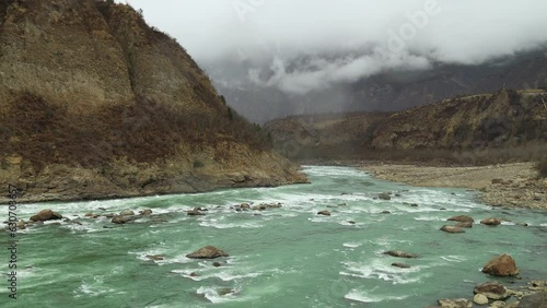 Time lapse of Yarlung Tsangpo Grand Canyon, Namjagbarwa in the clouds, Tibet.