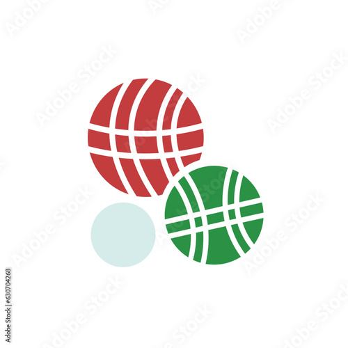 hand drawn bocce ball logo design vector flat isolated illustration