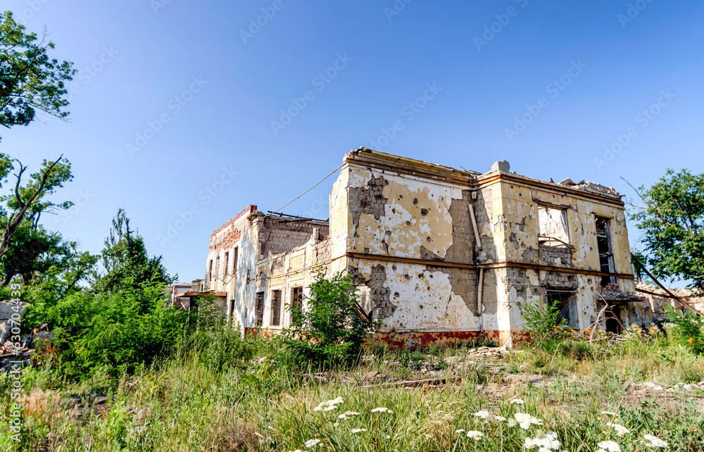 destroyed and burned houses in the city Russia Ukraine war destroyed and burned houses in the city Russia Ukraine war