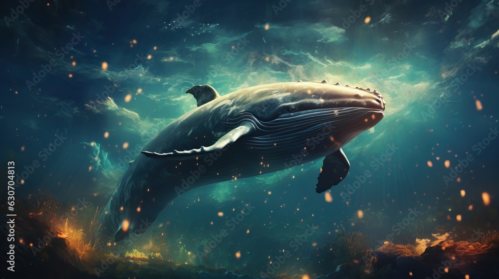 Fototapeta premium whale in the sea ai generated