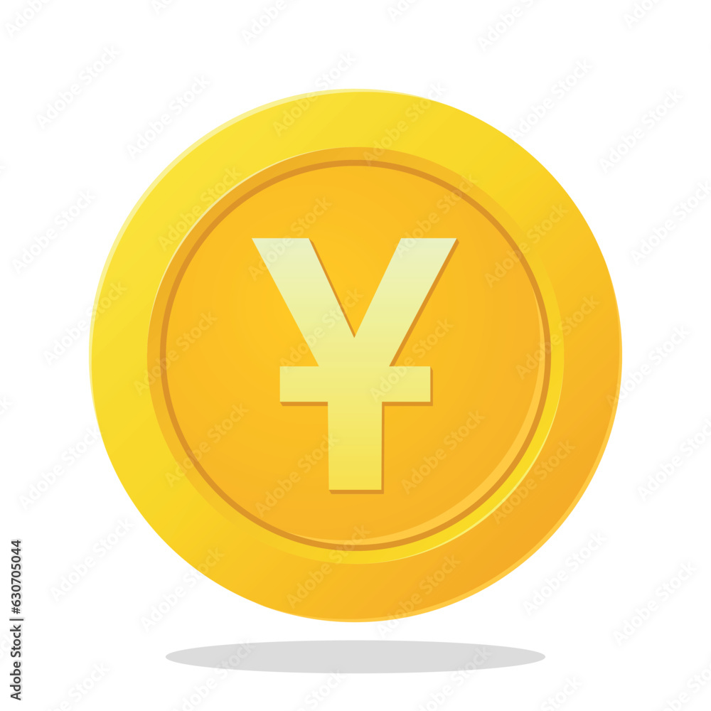 Gold coin with Japanese YEN sign. Financial items. Currency element vector illustration. Gold coin with Japanese YEN sign. Financial items. Currency element vector illustration.