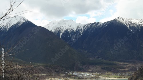 Time lapse of Yarlung Tsangpo Grand Canyon, Namjagbarwa in the clouds, Tibet.