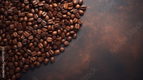 Coffee beans in a heart shape  coffee banner  background  International Coffee Day autumn  autumn  Generative AI