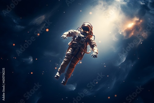 Space Solitude: A Lone Astronaut Floating in the Cosmic Vastness, Representing the Ultimate Isolation