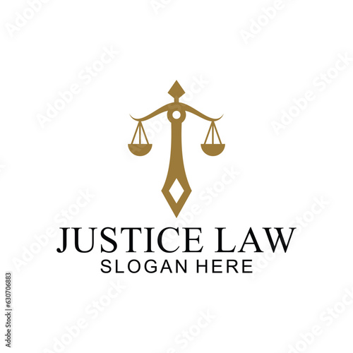 law logo with pillars of justice symbol concept, creative premium of lawyer and law office