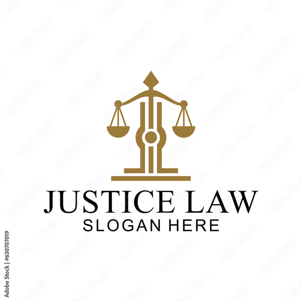 law logo with pillars of justice symbol concept, creative premium of lawyer and law office