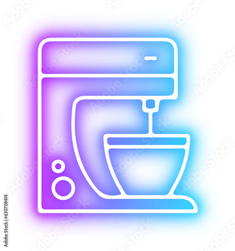 Set of Bakery icon neon