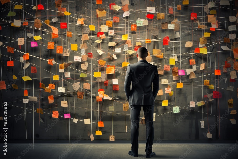 a man in business clothes standing with his back turned in front of a ...