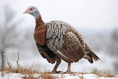 Illustration of turkey, bird for Thanksgiving holiday. Generative AI