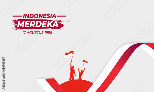 indonesia independence day.  Banner, Poster, background Design vector Illustration,