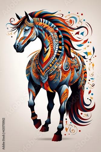 Spirit Tribal Horse Colorful © AI STYLE
