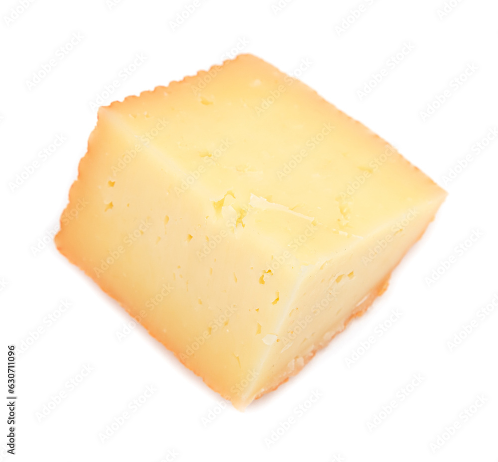 Fresh cheese isolated on white background.