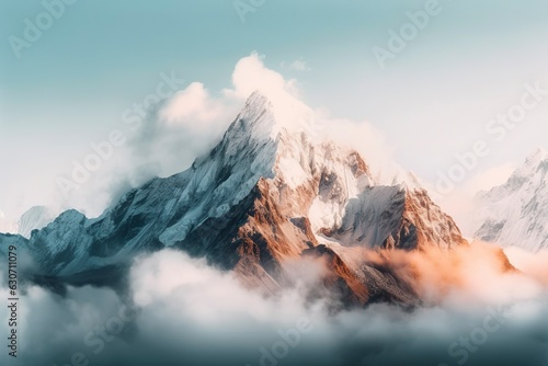 A mountain in Tibet over 8000 meters high. Ai generated.