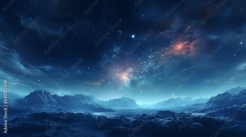 A view of a sky with stars and clouds