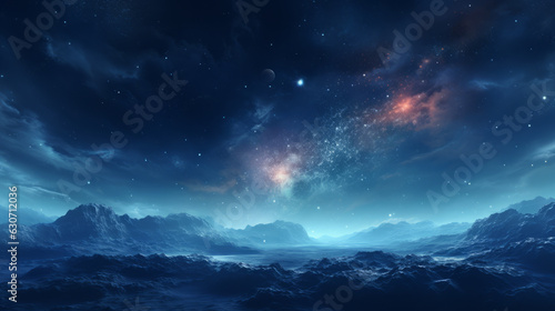 A view of a sky with stars and clouds