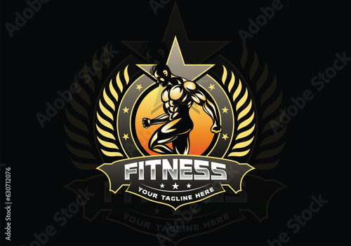 Gym logo fitness logo male athletic logo physical exercise logo
