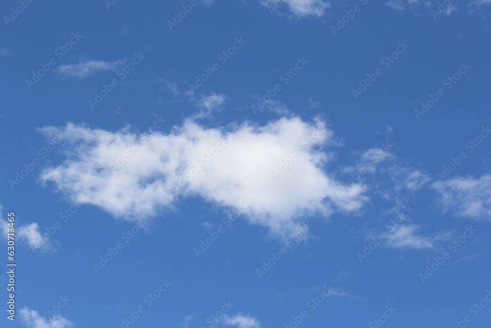 bavarian claudy sky. White clouds in blue sky. 