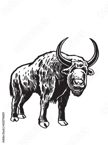 Graphical illustration of mammoth isolated on white,vector illustration