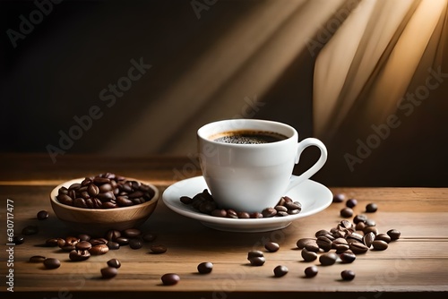 coffee beans and cup generated by AI tool