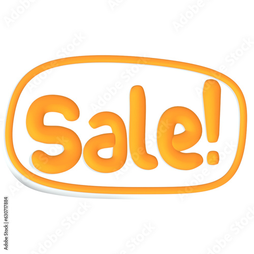 Sale sign 3d rendered icon for business and e-commerce