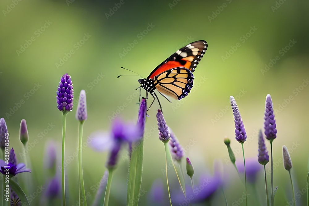 beautiful butterfly on flowers generated by AI tool beautiful butterfly on flowers generated by AI tool