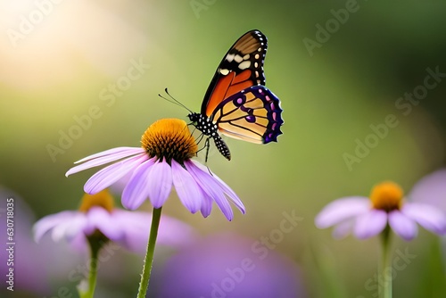 beautiful butterfly on flowers generated by AI tool © Umair