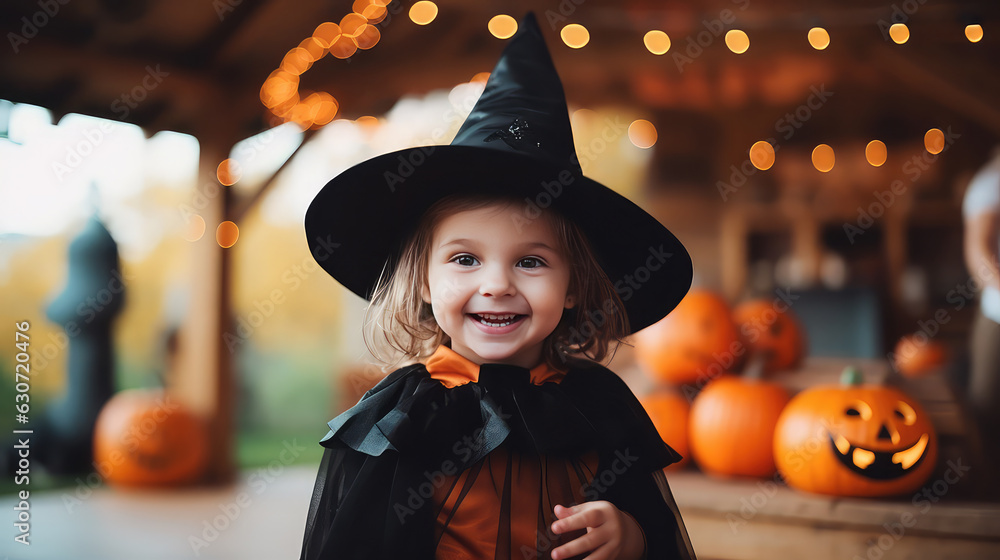 Cute white child wearing Halloween costume Cute white child wearing Halloween costume